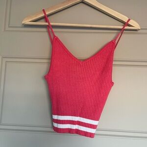 NWOT Salmon Pink Ribbed Crop Tank